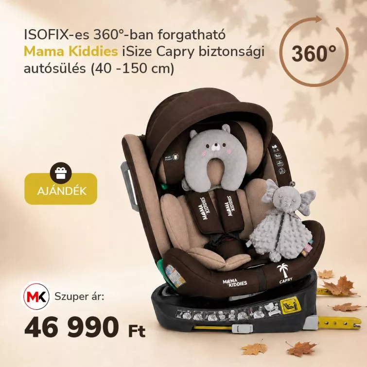 ISOFIX-es 360°-ban forgatható Mama Kiddies iSize Capry biztonsági autósülés - mamakiddiesoutlet.hu