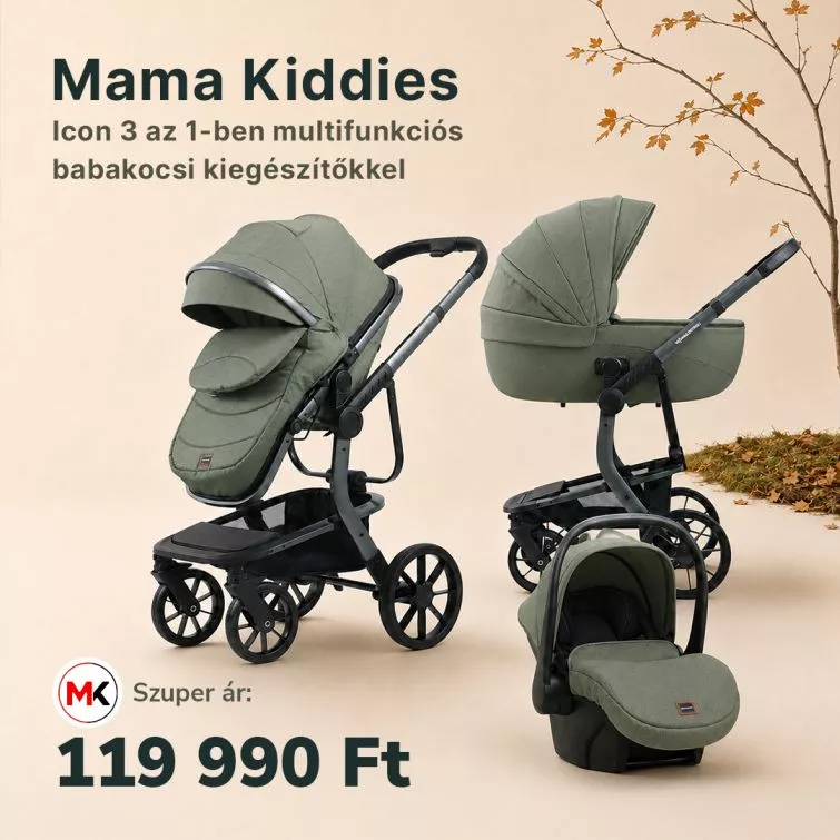 Mama Kiddies Icon 3 az 1-ben multifunkciós babakocsi kiegészítőkkel