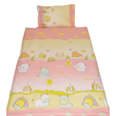 Ovis ágyneműhuzat állatkás mintával - rózsaszín