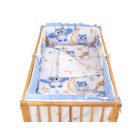 Mama Kiddies Sofie Dreams 4 részes babaágynemű 180°-os rácsvédővel baglyos mintával világos színben