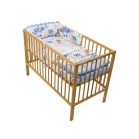 Mama Kiddies Sofie Dreams 4 részes babaágynemű 180°-os rácsvédővel baglyos mintával világos színben