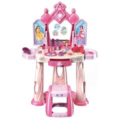   32 részes hercegnős zenélő sminkasztal tükörrel és kiegészítőkkel