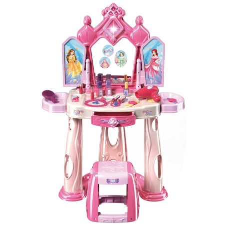 32 részes hercegnős zenélő sminkasztal tükörrel és kiegészítőkkel