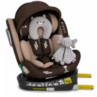 ISOFIX-es 360°-ban forgatható Mama Kiddies® iSize Capry biztonsági autósülés (40 -150 cm) bézs/barna színben + Ajándék
