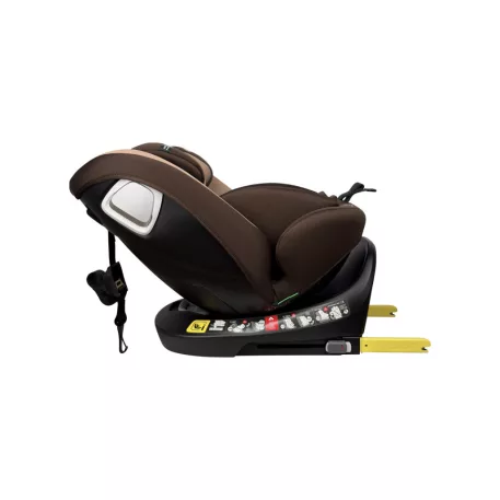 ISOFIX-es 360°-ban forgatható Mama Kiddies® iSize Capry biztonsági autósülés (40 -150 cm) bézs/barna színben + Ajándék