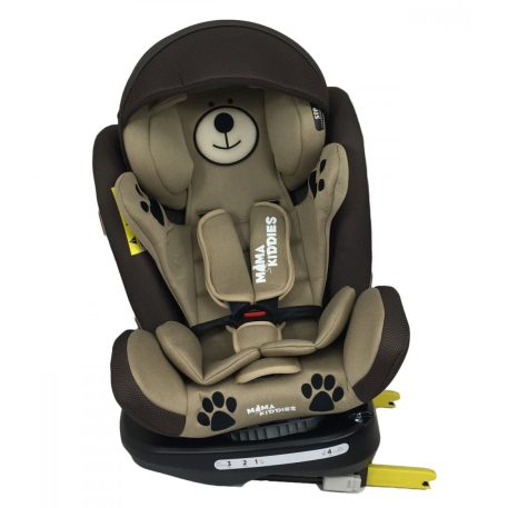 ISOFIX-es 360°-ban forgatható Mama Kiddies Murphy biztonsági autósülés (0-36 kg) beige színben ajándék napvédővel