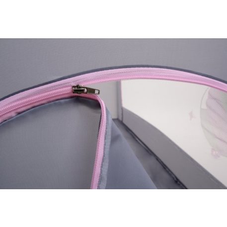 Baby Mix sivá cestovná postieľka s jednorožcom + darček sieťka proti hmyzu