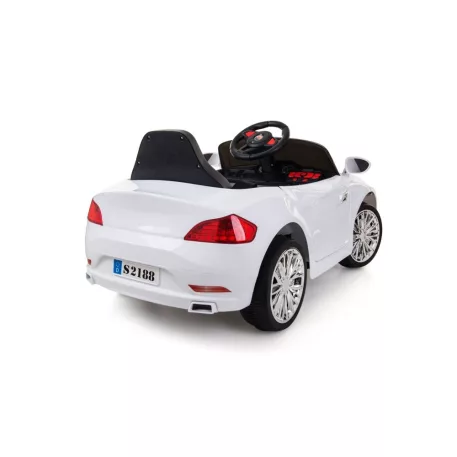 Biele elektrické športové auto na diaľkové ovládanie