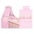Bertoni 5 dielna posteľná súprava s 360° mantinelom - Macko Pink
