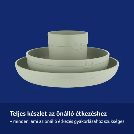 LOVI Tányér szett pohárral 3db Pistachio