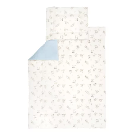 Bébi 2 részes ágynemu mintás, pamut - kék