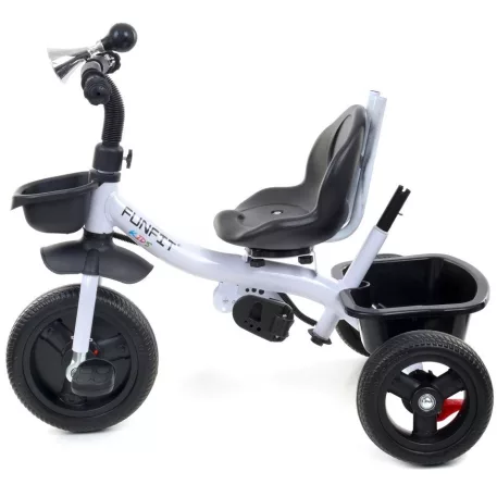 FunFit Kids Twist tricikli tolókarral és lábtartóval kék színben (360°-ban forgatható ülés)