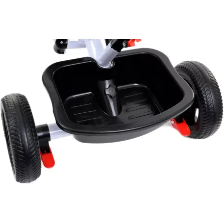 FunFit Kids Twist tricikli tolókarral és lábtartóval kék színben (360°-ban forgatható ülés)