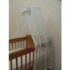 Voile Baldachin Függöny Kiságyhoz – Fehér, 290×140 cm
