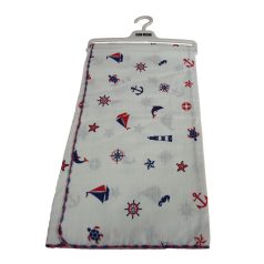 Textilpelenka anyagú kifogó/takaró 77x78 cm - tengerész