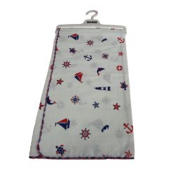 Textilpelenka anyagú kifogó/takaró 77x78 cm - tengerész