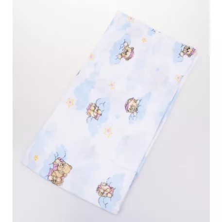 BabyBruin nyomott mintás textil pelenka, 2db - kék bárányos