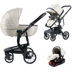 Mama Kiddies Icon 4az1-ben multifunkciós babakocsi bézs színben ISOFIX talppal