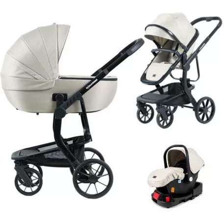 Mama Kiddies Icon 4az1-ben multifunkciós babakocsi bézs színben ISOFIX talppal