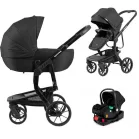 Mama Kiddies® Icon 4 az 1-ben multifunkciós babakocsi kiegészítőkkel fekete színben ISOFIX talppal + Ajándék