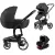 Mama Kiddies® Icon 4 az 1-ben multifunkciós babakocsi kiegészítőkkel fekete színben ISOFIX talppal + Ajándék