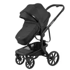 Mama Kiddies Icon fekete babakocsi sportüléssel, lábzsákkal