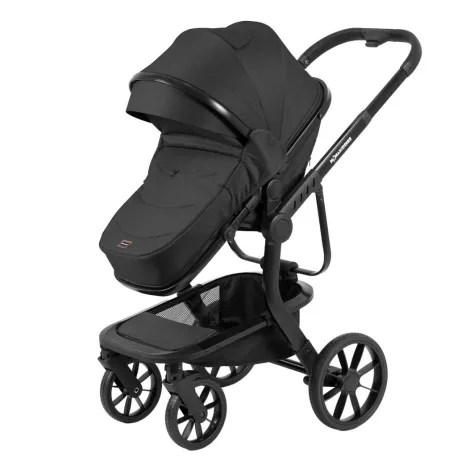 Mama Kiddies Icon fekete babakocsi sportüléssel, lábzsákkal