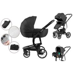   Mama Kiddies Icon 3az1ben multifunkciós babakocsi kiegészítőkkel fekete színben + Ajándék