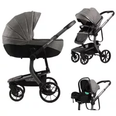   Mama Kiddies® Icon 3 az 1-ben multifunkciós babakocsi kiegészítőkkel szürke színben + Ajándék