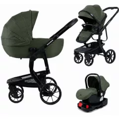   Mama Kiddies® Icon 4 az 1-ben multifunkciós babakocsi kiegészítőkkel zöld színben ISOFIX talppal + Ajándék