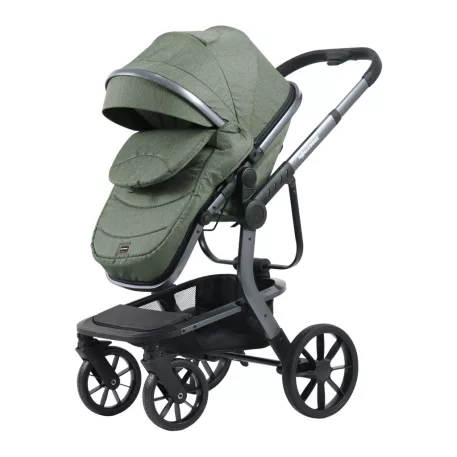 Mama Kiddies Icon zöld babakocsi sportüléssel, lábzsákkal