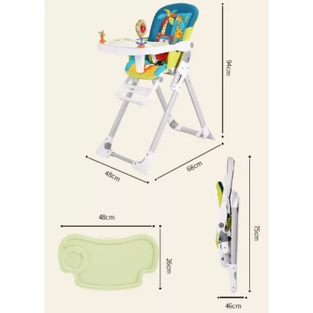 Mama Kiddies Animal multifunkčná stolička na kŕmenie so vzorkou zajačika +Darček