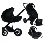 Mama Kiddies® Max 500 3 az 1-ben multifunkciós babakocsi fekete színben kiegészítőkkel + Ajándék