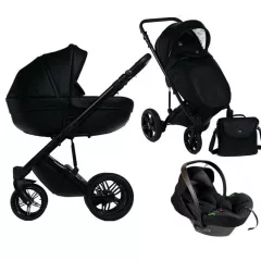   Mama Kiddies® Max 500 3 az 1-ben multifunkciós babakocsi fekete színben kiegészítőkkel + Ajándék