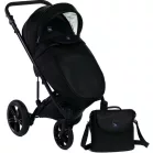 Mama Kiddies Max 500 fekete babakocsi sportüléssel, lábzsákkal