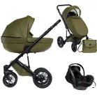Mama Kiddies® Max 500 3 az 1-ben multifunkciós babakocsi oliva színben kiegészítőkkel + Ajándék
