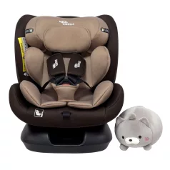   Mama Kiddies Nova Luxe iSize autósülés biztonsági övvel beköthető - barna színben (40-150 cm) + AJÁNDÉK NYAKPÁRNA