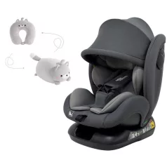   Mama Kiddies Nova Luxe iSize autósülés biztonsági övvel beköthető - világosszürke színben (40-150 cm) + AJÁNDÉK NYAKPÁRNA
