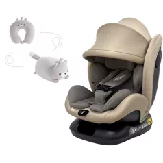   Mama Kiddies Nova Luxe iSize autósülés biztonsági övvel beköthető - bézs színben (40-150 cm) + AJÁNDÉK NYAKPÁRNA