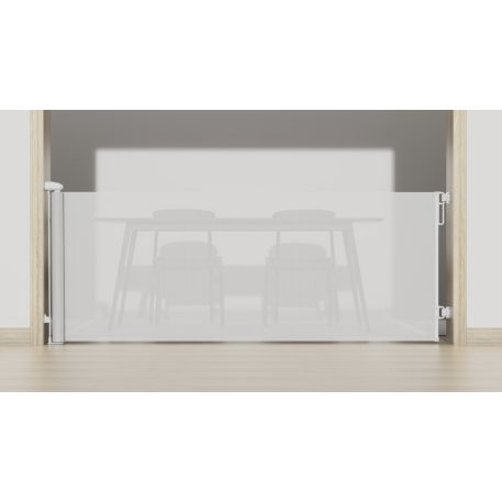 Mama Kiddies Rolling Safe kihúzható biztonsági kapu fehér színben