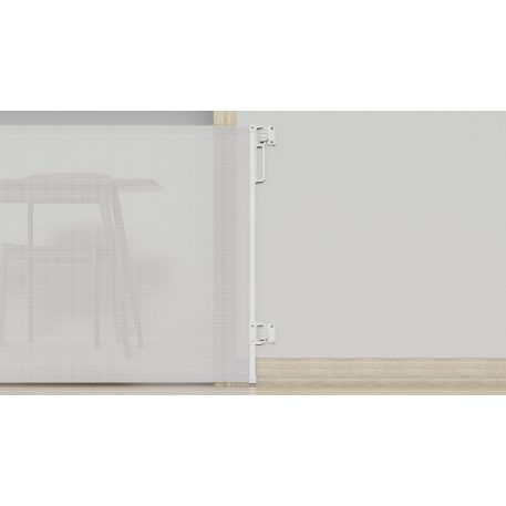 Mama Kiddies Rolling Safe kihúzható biztonsági kapu fehér színben