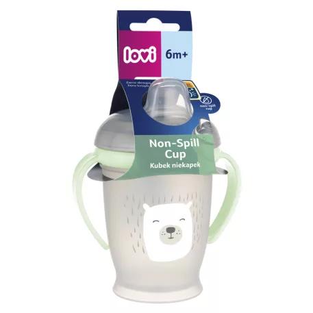 LOVI Cseppmentes itatópohár világító fogantyúval 250 ml BUDDY BEAR 6hó+