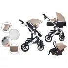 Mama Kiddies Venus 3az1-ben multifunkciós babakocsi kiegészítőkkel bézs színben + Ajándék
