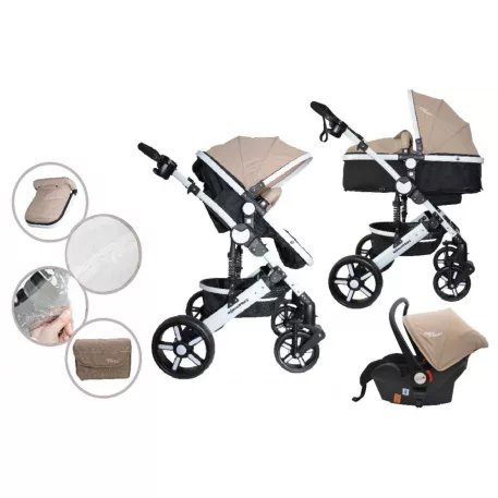 Mama Kiddies Venus 3az1-ben multifunkciós babakocsi kiegészítőkkel bézs színben + Ajándék