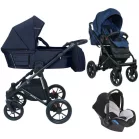 Mama Kiddies® Gino 3 az 1-ben multifunkciós babakocsi kiegészítőkkel kék színben