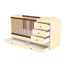 3 fiókos kombinált gyermekágy - csoki-vanília színben