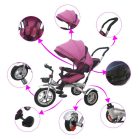 Mama Kiddies full extrás fektethető 4az1-ben tricikli tolókarral és lábtartóval pink színben (360°-ban forgatható ülés)