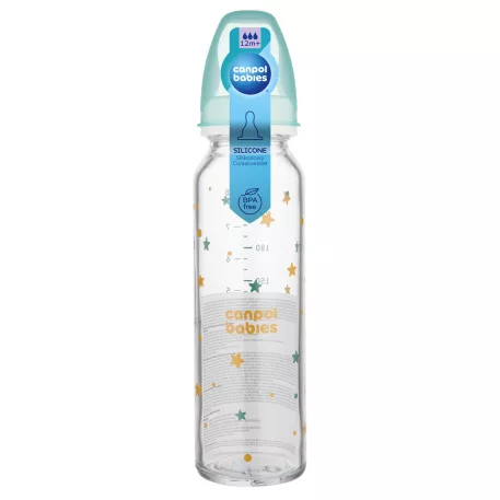 Canpol babies Keskeny nyakú cumisüveg TOYS 240ml
