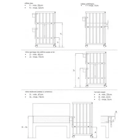 Klups Piccolino kiságy fehér színben - 90x40