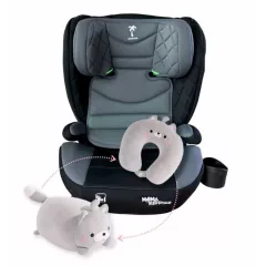  Mama Kiddies® i-Fix Corsica biztonsági autósülés (100 -150 cm) világosszürke színben + Ajándék 